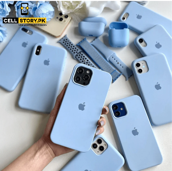 LIQUID silicone case for iPhone 13 series Light blue