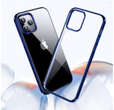 Blue Electroplated back Transparent case for 12 pro max