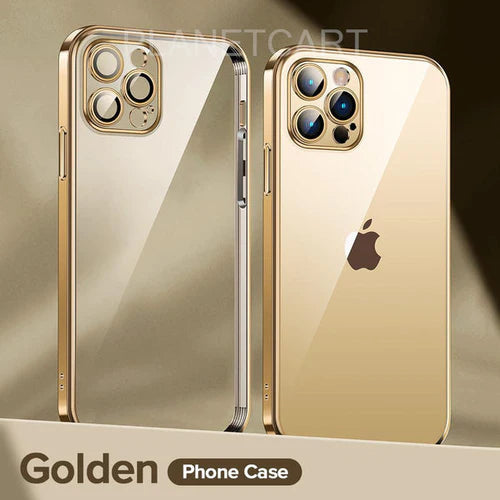Soft TPU + Electroplated case with camera protection for 12 pro max