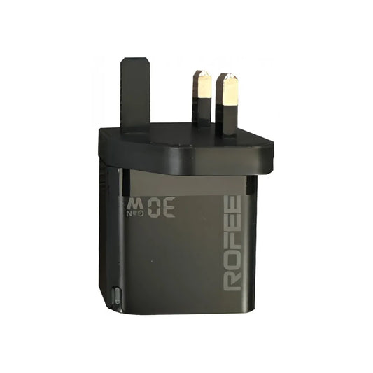 Rofee Smart & Fast Dual Port USB-A&C 30W Wall GaN Charger W/O Cable 3pin RG-130