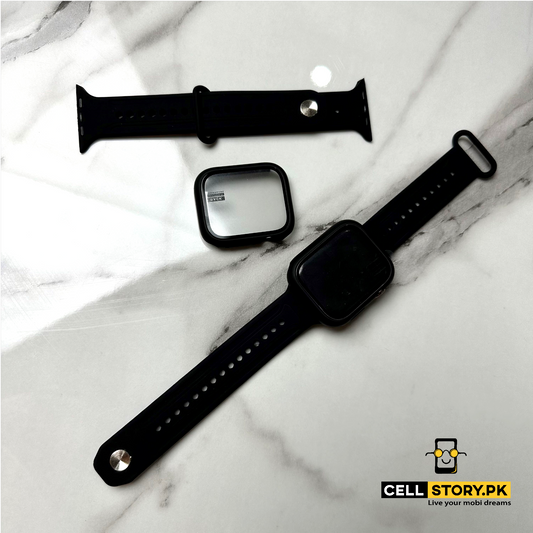 APPLE WATCH SILICON STRAP+CASE - WITH SCREEN PROTECTOR