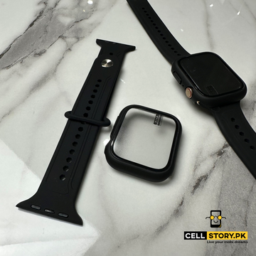 APPLE WATCH SILICON STRAP+CASE - WITH SCREEN PROTECTOR