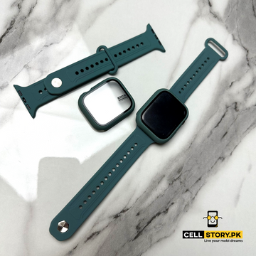 APPLE WATCH SILICON STRAP+CASE - WITH SCREEN PROTECTOR