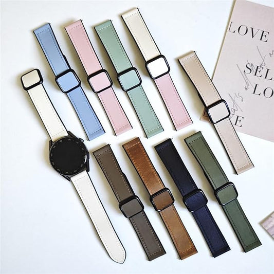 Samsung Watch Magnetic Leather Big Lock Strap 20mm/22mm | Premium Replacement Band