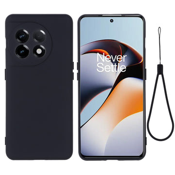 OnePlus 11 5G Liquid Silicone Phone Case Camera Protection Anti-Scratch Cover - Black