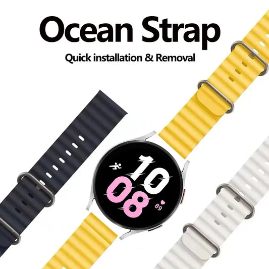 20MM OCEAN LOOP SILICON STRAPS FOR AMAZFIT WATCH GTS 2, GTS 4 MINI, GTS 4, GTS 3, BIP U, BIP S, GTS