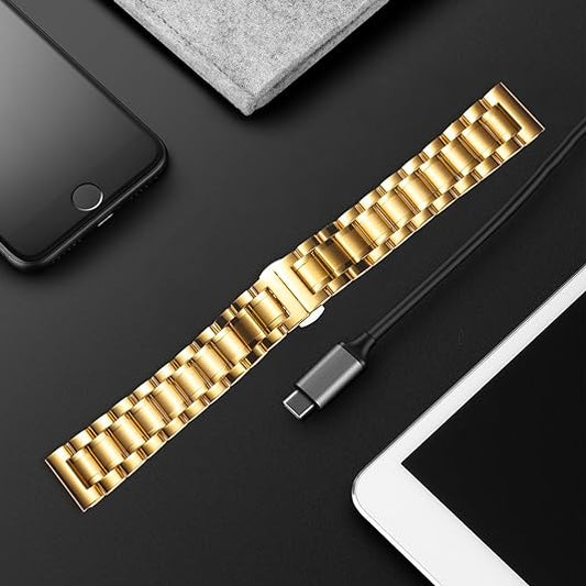 20MM ROLEX STYLE STAINLESS STEEL CHAIN STRAPS FOR XIAOMI REDMI WATCH 3 & WATCH 3 ACTIVE