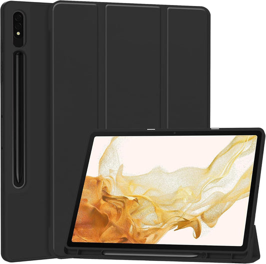 Tri - Fold Leather Back Case For Samsung Galaxy Tabs