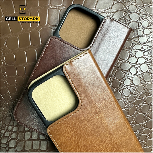LEATHER FLIP CASE FOR IPHONE 13 PRO