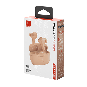 JBL Wave Beam Wireless Earbuds Baige with App Control | Premium True Wireless Stereo