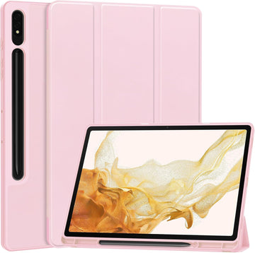 Tri - Fold Leather Back Case For Samsung Galaxy Tabs