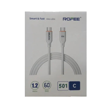 Rofee Smart & Fast Data Cable 60W 1.2m C2C Soft Silicon Cable 501-C White