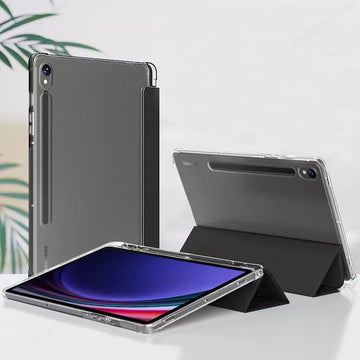 Tri-Fold Clear Back Case For Samsung Galaxy Tab S10 FE+ Plus - Clear Back TPU