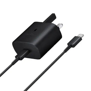 SAMSUNG 25W TRAVEL ADAPTER 1M C-to-C CABLE BLACK 3 PIN NEW VERSION