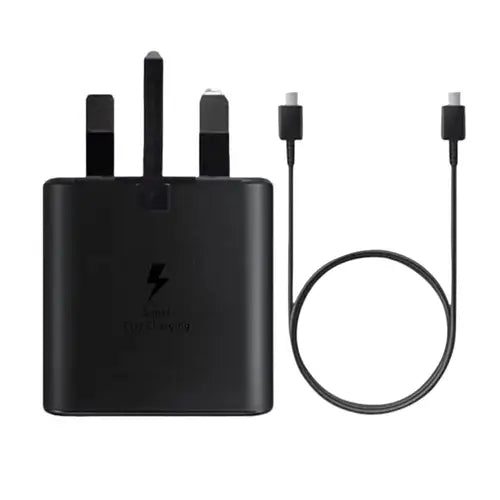 SAMSUNG 25W TRAVEL ADAPTER 1M C-to-C CABLE BLACK 3 PIN NEW VERSION
