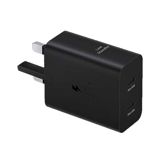 Samsung 50W Power Adapter Duo With Cable (5A/1.8m) C-to-C Cable Black 3 Pin