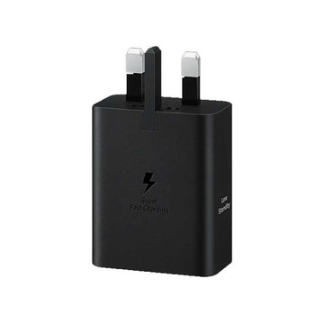 Samsung 50W Power Adapter Duo With Cable (5A/1.8m) C-to-C Cable Black 3 Pin