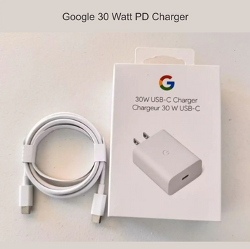 Google Pixel 30W Fast Charger with US Plug + USB-C Cable | Power Adapter for Pixel & USB-C Devices