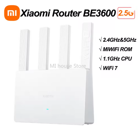 Xiaomi BE3600 Wi-Fi 7 Router | Ultra-Fast Dual-Band 3.6 Gbps with 2.5G Port & Mesh Support