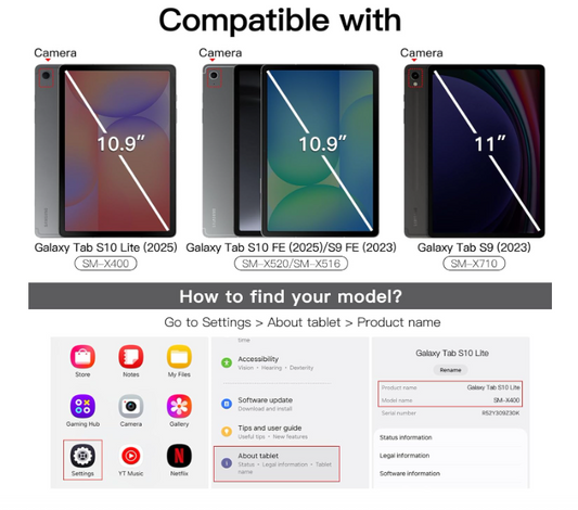 Tempered Glass Screen Protector for Samsung Galaxy Tab S9 FE+ Plus  – Anti-Scratch, Bubble-Free Protection