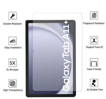 Tempered Glass Screen Protector for Samsung Galaxy Tab A11+ Plus  - Anti-Scratch, Bubble-Free Protection