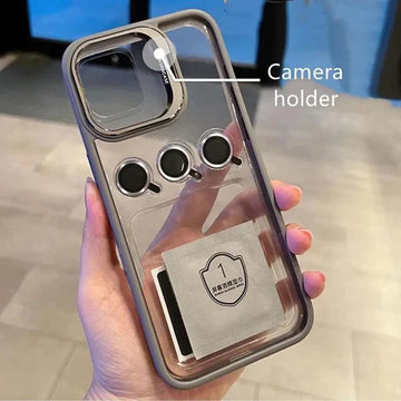 LUXURY CAMERA LENS FLIP BRACKET CASE FOR IPHONE SERIES