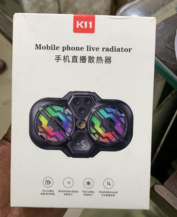 K11 Dual-Fan Semiconductor Phone Cooler | Adjustment RGB Lights Ultra Fast Heat Dissipation