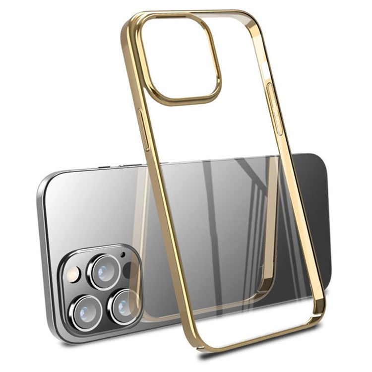Gold Electroplated back Transparent case for 12 pro max