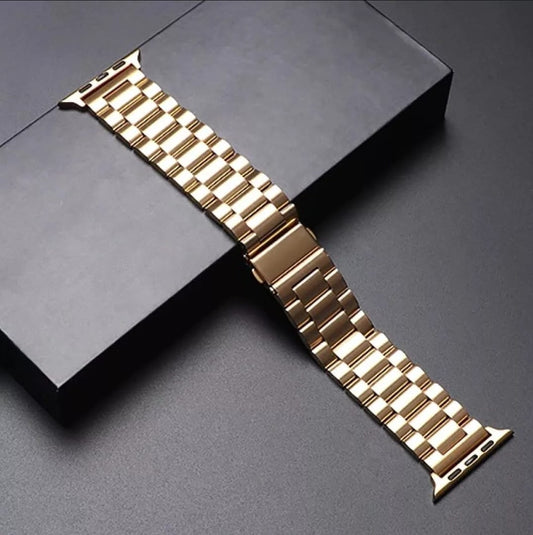 ROLEX STYLE STAINLESS STEEL CHAIN STRAPS FOR APPLE WATCHES