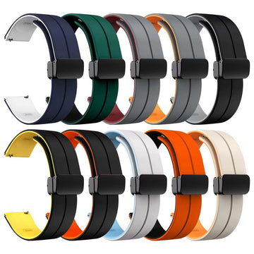 Samsung Galaxy Watch Silicone Magnetic Strap 20mm/22mm | Folding Clasp Replacement Band