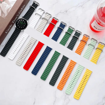 OCEAN LOOP SILICON STRAPS FOR MIBRO SMART WATCH C3, A2, GS, MIBRO LITE, WATCH 2 LITE, X1, C2, A1, MIBRO AIR, MIBRO COLOUR