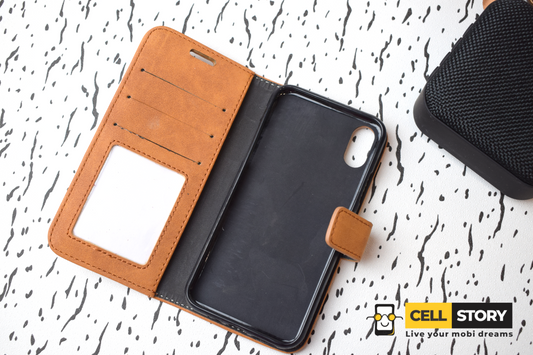 Leather flip case for iphone x/xs