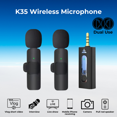 K35 Noise Reduction Wireless Microphone With AUX Connector