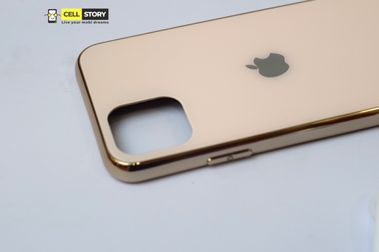 Gold Glass case for iphone 11 pro