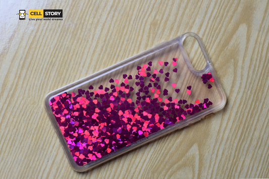 IPhone 7/8 Plus Soft Case – Transparent with Pink Hearts Fill