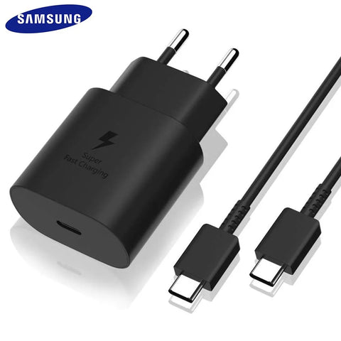 Samsung 25W Adapter Black with Cable Type C to C (2 Pin)