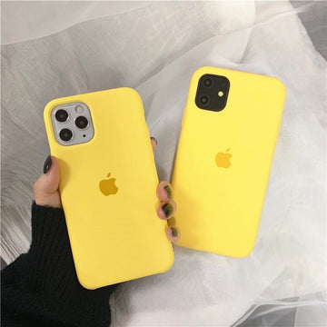 iphone 11 pro max silicone case - yellow