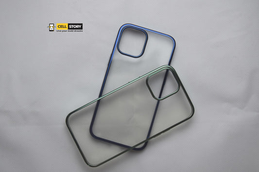 Green Electroplated back Transparent case for 12 pro max