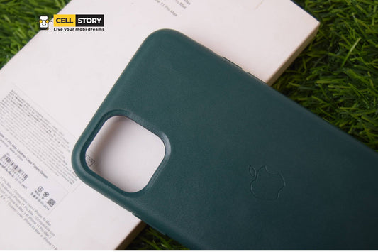 Leather Case for phone 11 pro max - midnight Green